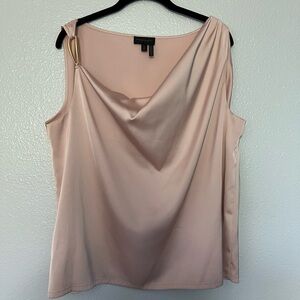 Donna Karan Soft Pink Drape Blouse
